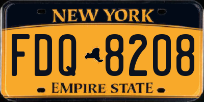 NY license plate FDQ8208