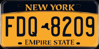 NY license plate FDQ8209