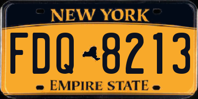 NY license plate FDQ8213