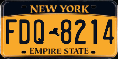 NY license plate FDQ8214