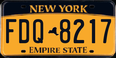 NY license plate FDQ8217