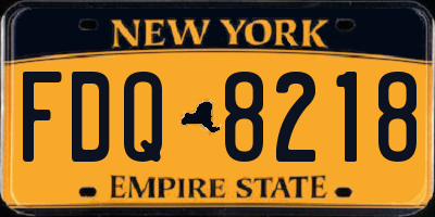 NY license plate FDQ8218