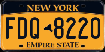 NY license plate FDQ8220