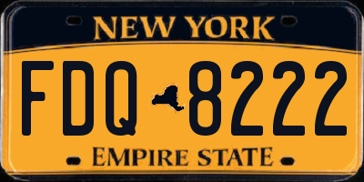 NY license plate FDQ8222