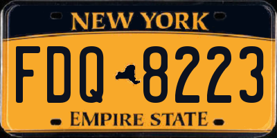 NY license plate FDQ8223