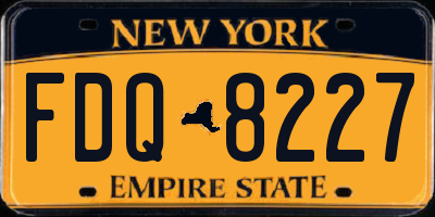 NY license plate FDQ8227