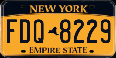 NY license plate FDQ8229