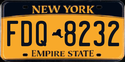 NY license plate FDQ8232