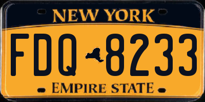 NY license plate FDQ8233