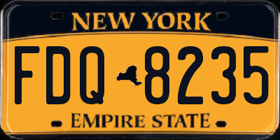 NY license plate FDQ8235