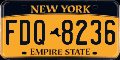 NY license plate FDQ8236
