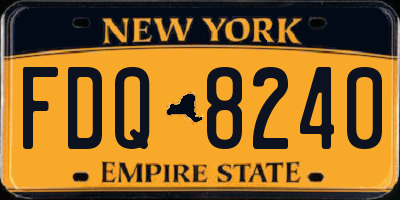 NY license plate FDQ8240