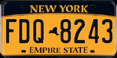 NY license plate FDQ8243