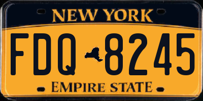 NY license plate FDQ8245