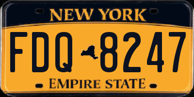 NY license plate FDQ8247