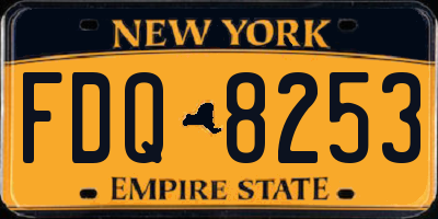 NY license plate FDQ8253