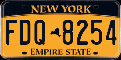 NY license plate FDQ8254