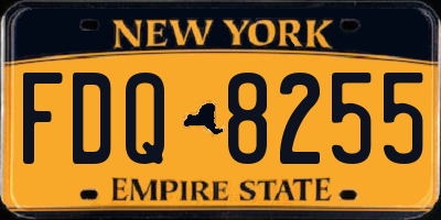 NY license plate FDQ8255