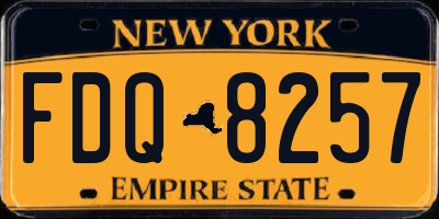 NY license plate FDQ8257