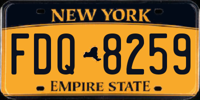 NY license plate FDQ8259