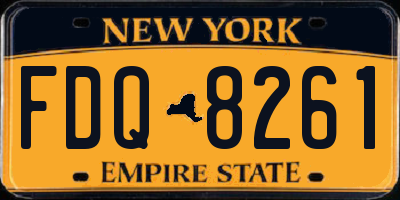 NY license plate FDQ8261