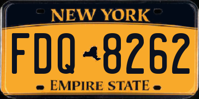 NY license plate FDQ8262