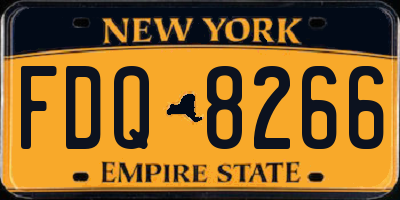 NY license plate FDQ8266