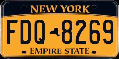 NY license plate FDQ8269