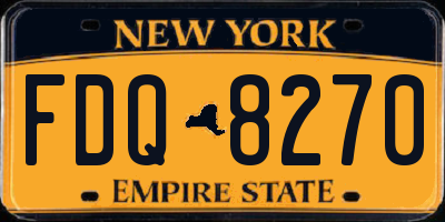 NY license plate FDQ8270