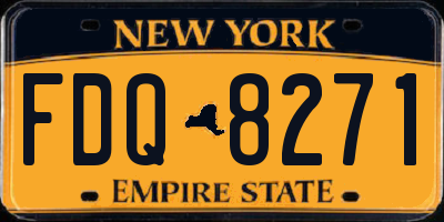 NY license plate FDQ8271