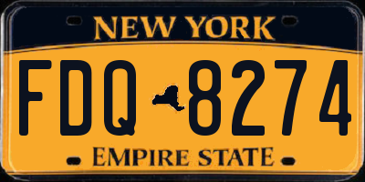 NY license plate FDQ8274