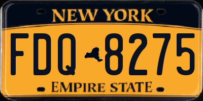 NY license plate FDQ8275