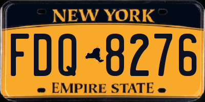 NY license plate FDQ8276