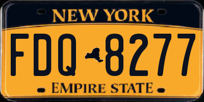 NY license plate FDQ8277