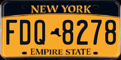 NY license plate FDQ8278