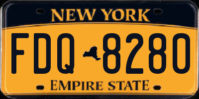 NY license plate FDQ8280