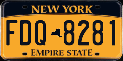 NY license plate FDQ8281