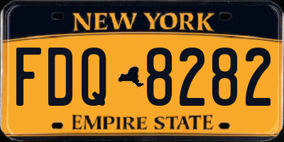 NY license plate FDQ8282