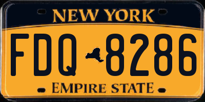 NY license plate FDQ8286