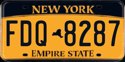 NY license plate FDQ8287