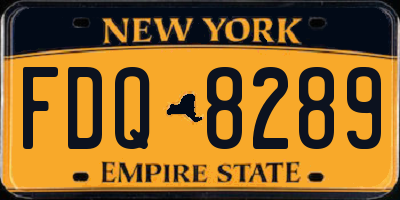 NY license plate FDQ8289
