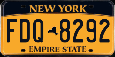 NY license plate FDQ8292