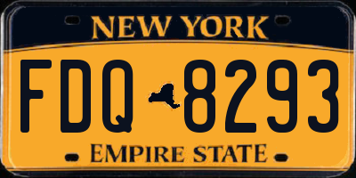 NY license plate FDQ8293