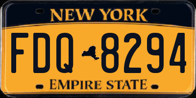 NY license plate FDQ8294