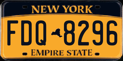NY license plate FDQ8296