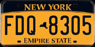 NY license plate FDQ8305