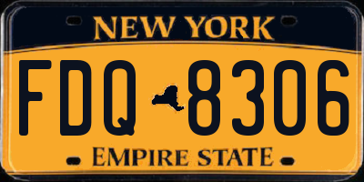 NY license plate FDQ8306