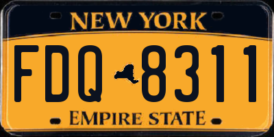NY license plate FDQ8311