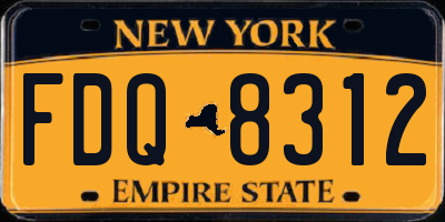 NY license plate FDQ8312
