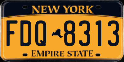 NY license plate FDQ8313